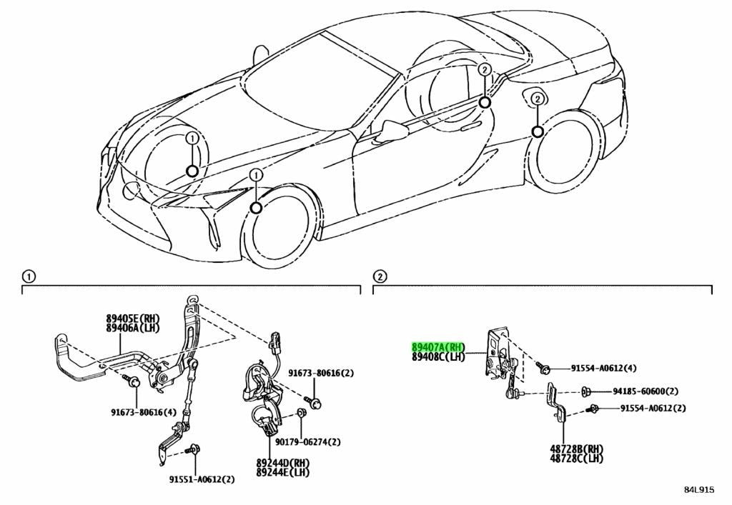 Genuine TOYOTA Lexus Rear RH Height Control Sensor Assy 89407-11010 89407110101