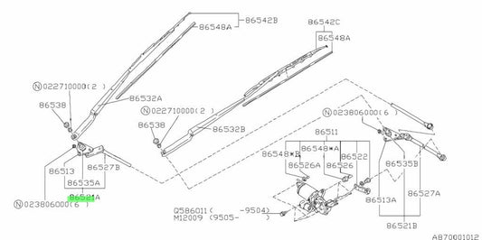 OEM LINK WINDSHIELD WIPER DRIVER Genuine Subaru WRX STI GC8 Ver IV 86521FA090