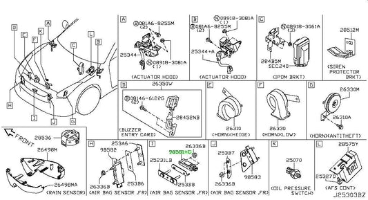 OEM Genuine Nissan Front Bumper Center Sensor P/N GT-R R35 B53B4-JL00A NEW1
