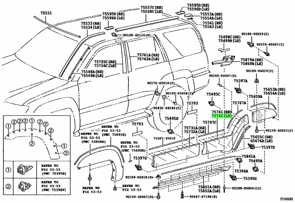 Genuine Toyota 4Runner Rear Door Outside Molding LH 75742-35130-B01