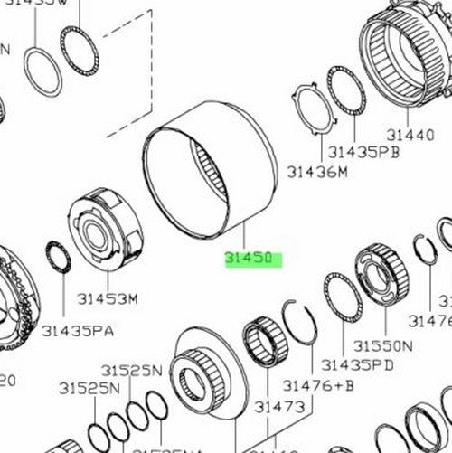 Genuine Nissan Internal Gear Assembly 31450-90X001