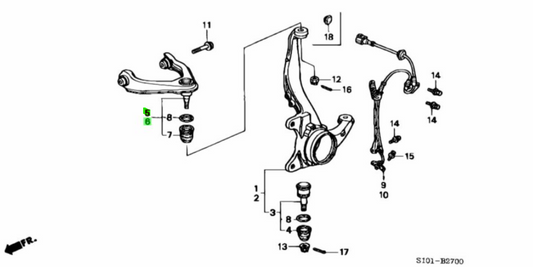 OEM ARM ASSY., FR. UPPER R&L SET Honda CR-V E-RD1 GF-RD1 51460/51450-S10-020