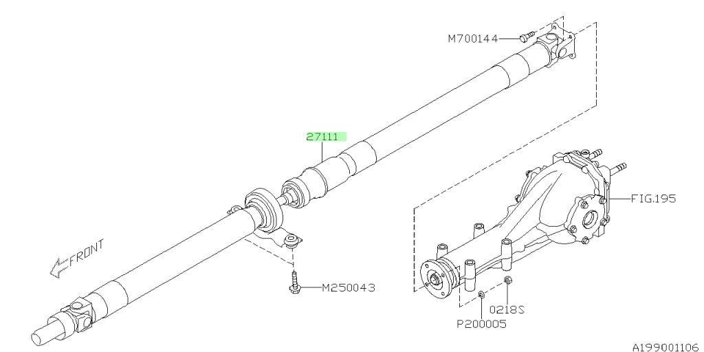 NEW Genuine Subaru Propeller Shaft Drive Shaft Driveshaft OEM 27111VA0101