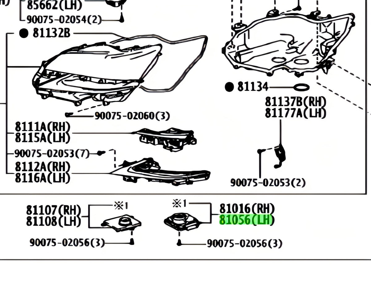 Genuine Lexus Headlamp Computer Sub-Assy No.1 LH 81056-30L70 for GS F GS2