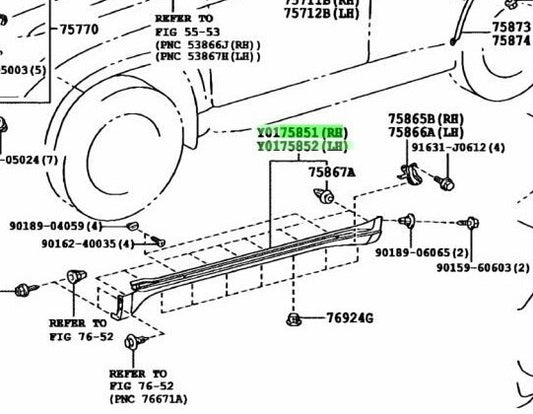 Toyota Prado 150 Side Skirt Pair Brown 4X4 75805-60050-E2 75806-60050-E2 OEM1