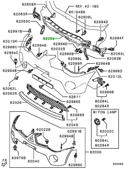 NEW Genuine Mitsubishi Front Bumper Reinforcement OEM 6400C1581