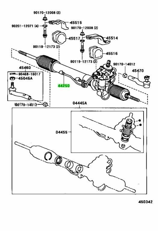 NEW Genuine Lexus LS400 Power Steering Gear Rack Assy 44250-50090 OEM UCF20L1