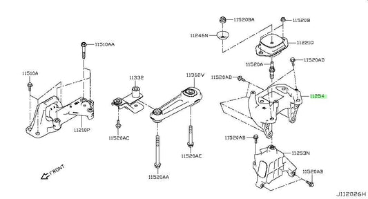 New Genuine Nissan Engine Mount Support LH 11254-4BB1A OEM