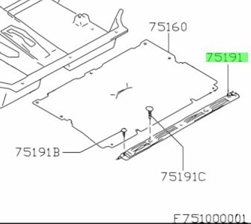 75191-56B00-000 Suzuki Garnish,luggage mat end 7519156B00000, New Genuine OEM Pa1