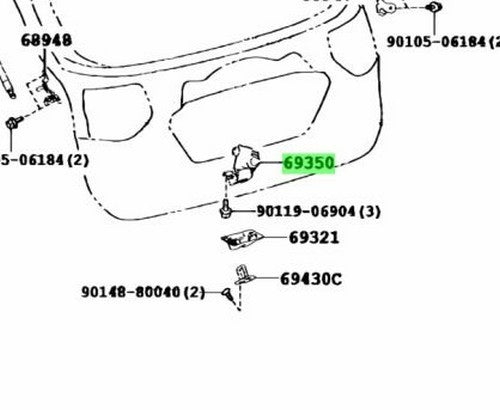OEM Genuine TOYOTA LEXUS Power Back Door Lock Assy Auto Easy Closer 69350-480621
