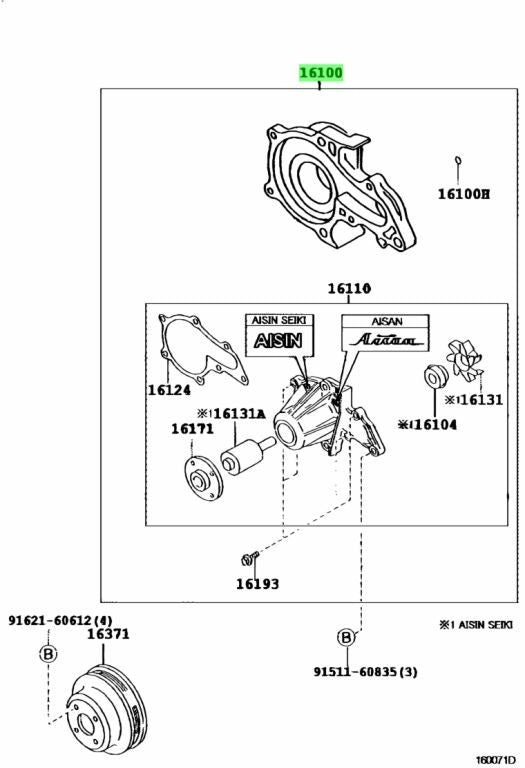 JDM Toyota 4AGE 20V Water Pump (Blacktop) AE111 Sprinter Trueno Levin Carib1