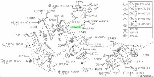 12745-85FA0-000 Suzuki Sprocket,idler no.1 1274585FA0000, New Genuine OEM Part1