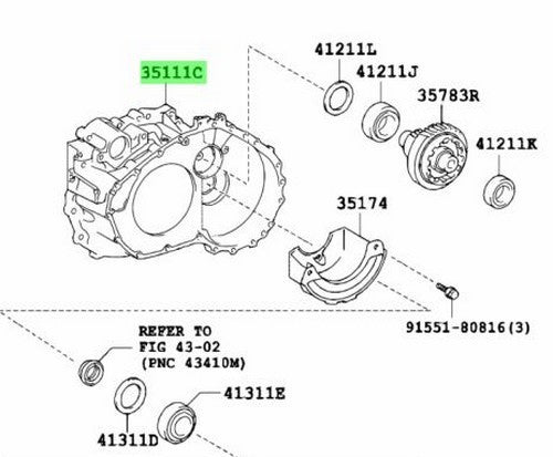 Genuine Toyota Lexus Automatic Transaxle Housing Assembly 35105-33021 35105330211