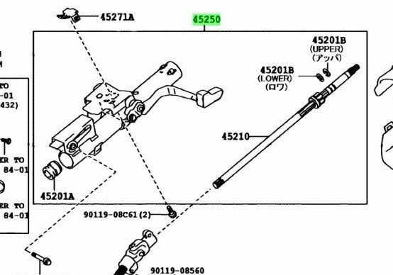 45250-2F430 Toyota Column assy, steering 452502F430, New Genuine OEM Part1