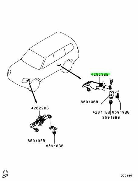 Genuine Mitsubishi Montero Pajero V88W Rear Suspension Height Sensor 8651A0651