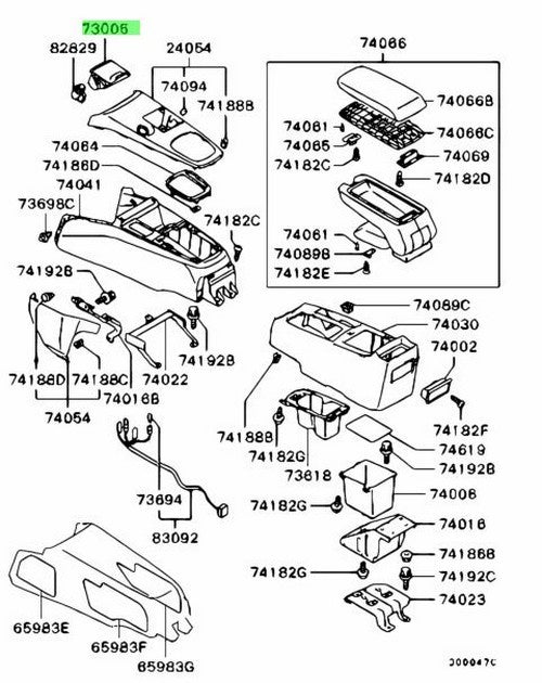 Genuine Mitsubishi Lancer Evo CT9A Center Console Ashtray OEM MR6319201