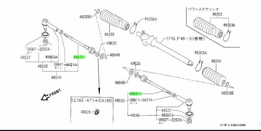 OEM SOCKET ASSEMBLY-SIDE ROD,INNER R&L SET Genuine Nissan 200SX 48521-70A061