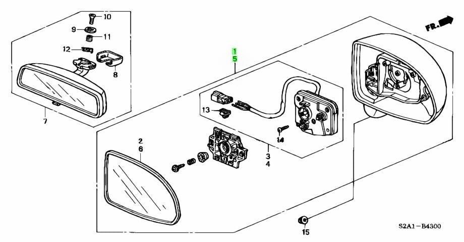 OEM Honda MIRROR ASSY. DOOR R&L SET S2000 ABA-AP1