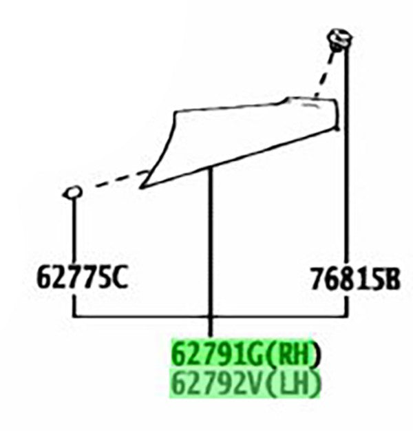 OEM Genuine Toyota Quarter Window Upper Moulding RH LH 62791-11010 62792-110101