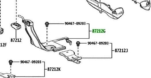 OEM Genuine TOYOTA Lexus Rear Air Duct No.3 Rear AC 87215-60030 87215600301