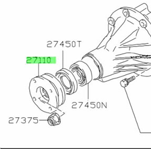 27110-56B01-000 Suzuki Flange,universal joint 2711056B01000, New Genuine OEM Par2