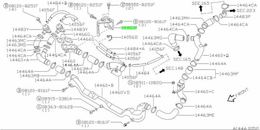 OEM BRACKET, AIR INLET PIPE Genuine Nissan GT-R R33 BCNR33 14467-24U001