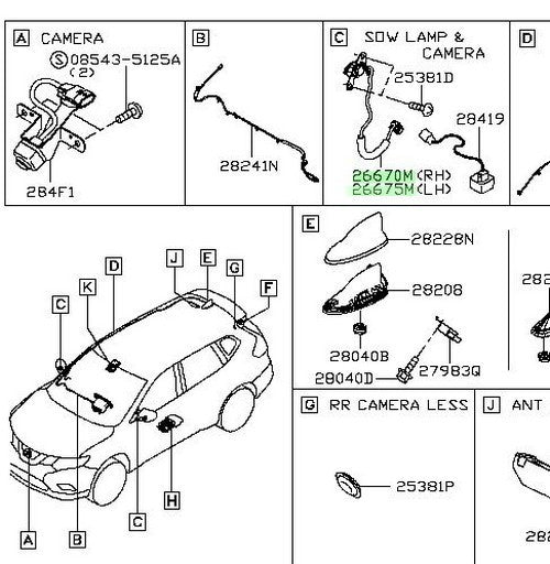New Genuine Nissan Side Object Warning Sensor LH RH Pair 26675/26670-4BA0B OEM2