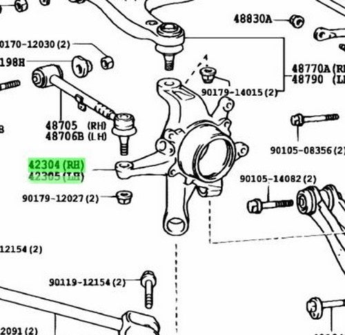 Toyota Genuine Lexus GS300 GS430 Rear Knuckle Carrier RH LH Set OEM 42304-300701