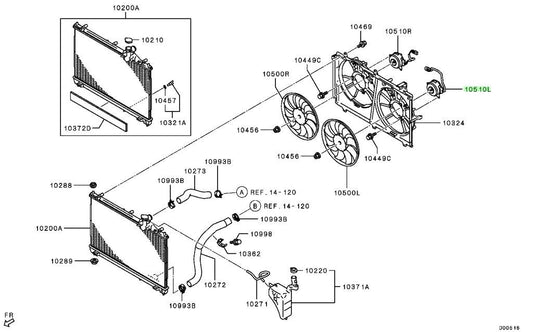 OEM Genuine Mitsubishi Outlander PHEV GG2W GG3W MOTOR,COOLING FAN,LH 21487W220P1