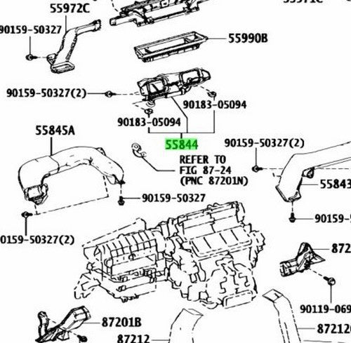 OEM Genuine TOYOTA Lexus Heater To Register Duct No.2 55844-53100 5584453100