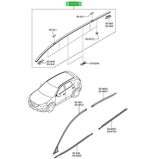 OEM MOULD ROOF Genuine Mazda CX-5 KE KD53509H0/KD53509L01