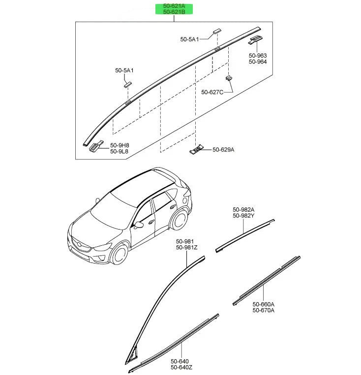 OEM MOULD ROOF Genuine Mazda CX-5 KE KD53509H0/KD53509L01
