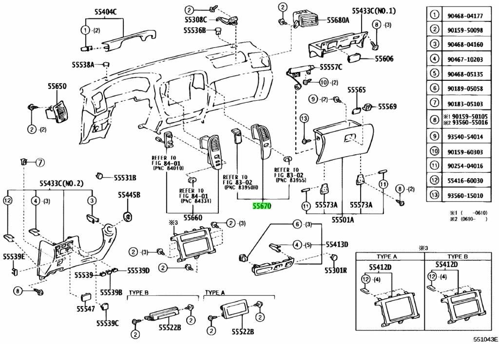 Toyota Land Cruiser OEM Genuine Instrument Panel Register 55670-601101