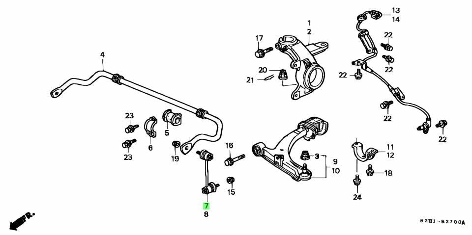 NEW Genuine Honda Front Stabilizer Bar Link RH OEM 51320-S2H-0031