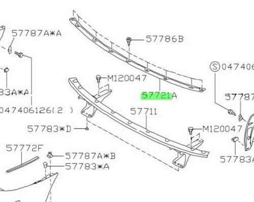 OEM HOLDER-FRONT BUMPER,UPPER CENTER Genuine Subaru Impreza WRX GC8 57770FA000