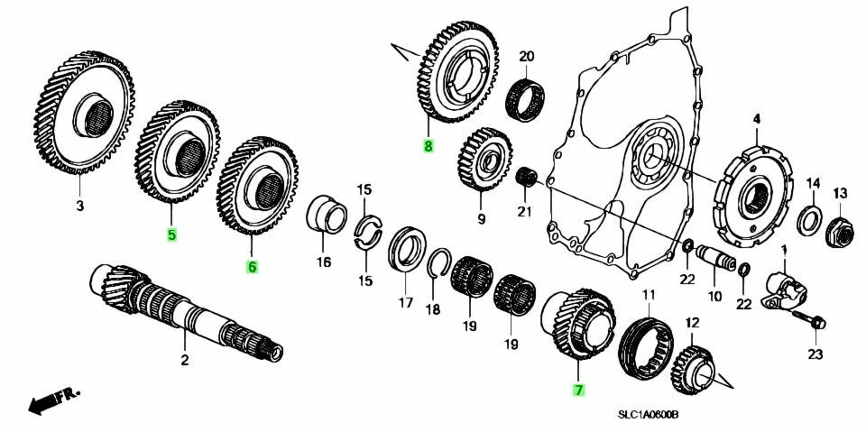 OEM HONDA CIVIC DBA-FD1 GEAR COUNTERSHAFT SECOND&THIRD&FIFTH&REVERSE SET