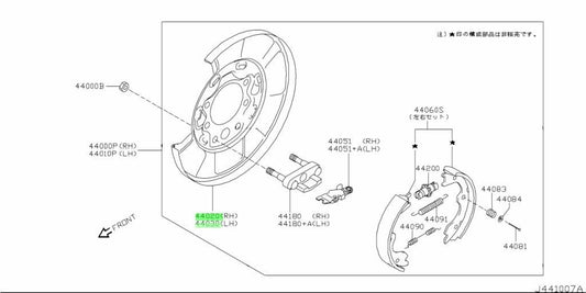 Genuine Nissan 350Z Z33 Rear Brake Backing Plates Pair 44020-CD010 44030-CD0101