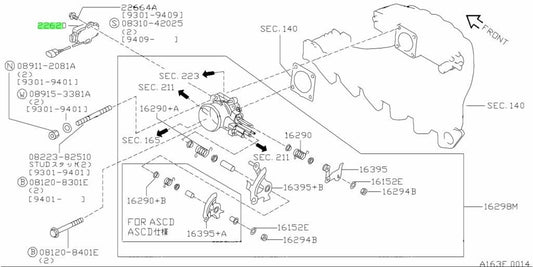 NISSAN GENUINE OEM THROTTLE POSITION SENSOR SKYLINE R33 ECR33 SERIES 2 RB25DET1