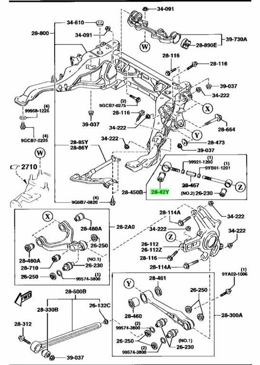 FD01-28-42Y Mazda Genuine RX-7 FD3S BUSHING PILLOW BALL NEW1