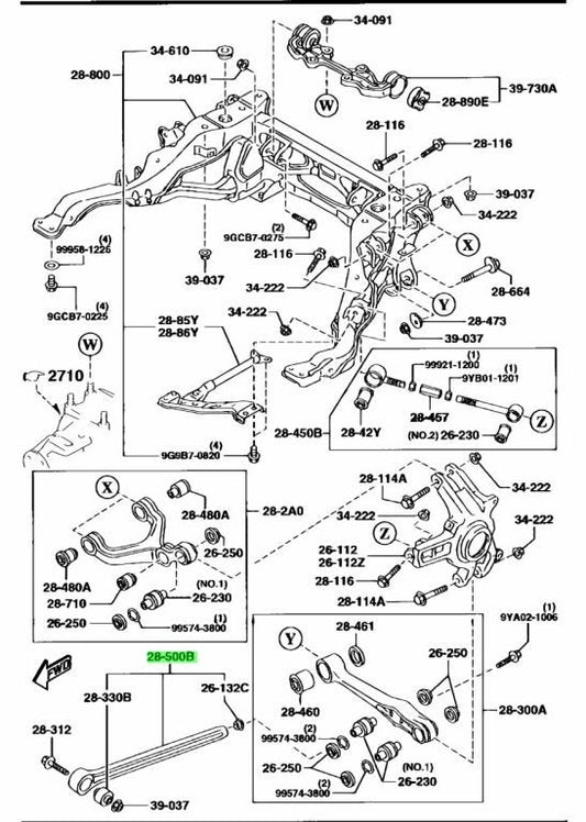 OEM Mazda RX-7 FD3S Front Lower Link Genuine FD15-28-50X JDM1