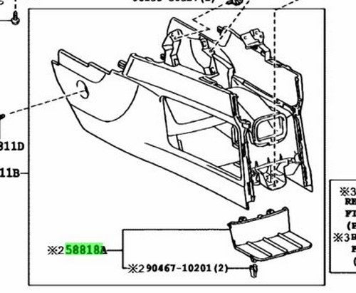 Genuine TOYOTA LEXUS RX270/350/450H Console Box Front Cover Black 58818-48060-C01