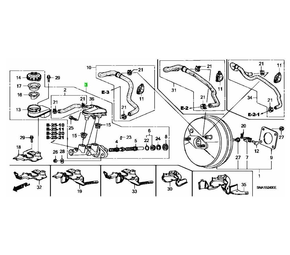 OEM HONDA CYLINDER ASSY., MASTER CIVIC 8th gen FD 1.8 2006-2012 46100-SNA-003