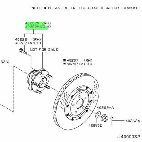 OEM NISSAN 40202KB50A HUB ASSEMBLY LOAD WHEEL FRONT 40202-KB50A