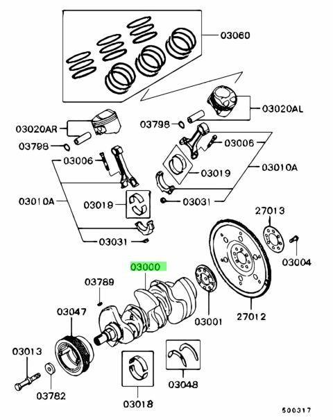 NEW Genuine Mitsubishi Crankshaft OEM MN1197611