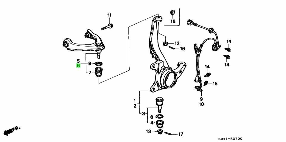 OEM ARM ASSY., L. FR. UPPER Honda Civic E-EK3 51460-S04-013