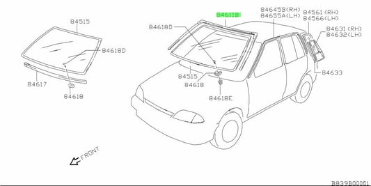 SUZUKI Cultus MOLDING WINDOW SHIELD UPPER 84611-62B01-000 Genuine JDM1