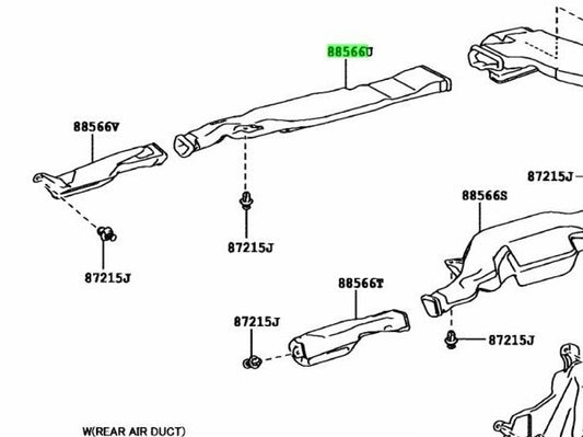 63916-60010 Toyota Duct, air, rear roof no.4 6391660010, New Genuine OEM Part1