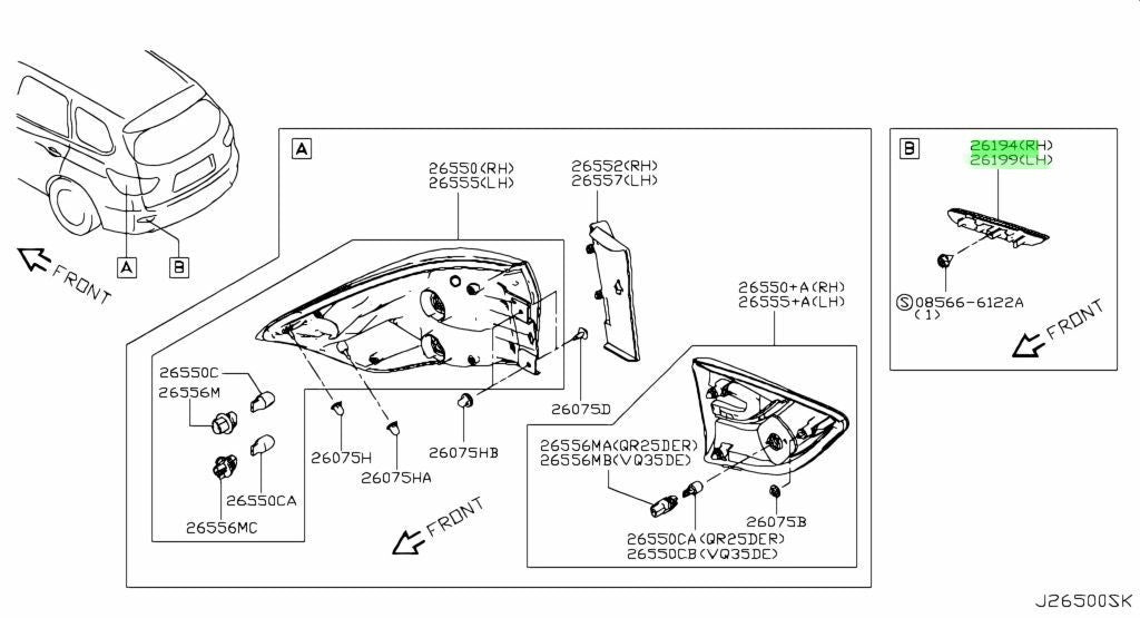 New Genuine Nissan Rear Reflex Reflector LH RH Pair 26565-JJ90A 26560-JJ90A OEM1