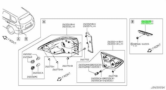 New Genuine Nissan Rear Reflex Reflector LH RH Pair 26565-JJ90A 26560-JJ90A OEM1