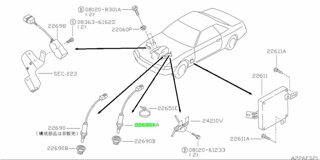 OEM Genuine Nissan Oxygen SENSOR O2 Rear R32 Skyline GTR 22690-05U22 NEW1